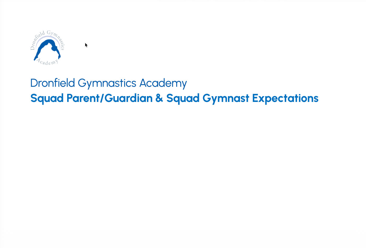 Guardian & Squad Gymnast Expectations Guardian & Squad Gymnast Expectations